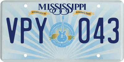 MS license plate VPY043