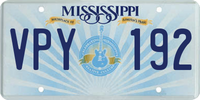 MS license plate VPY192