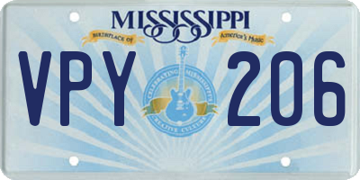 MS license plate VPY206