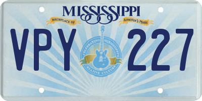 MS license plate VPY227