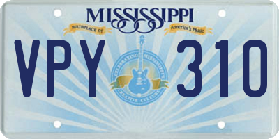 MS license plate VPY310