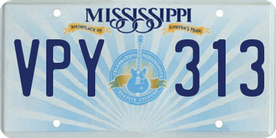 MS license plate VPY313