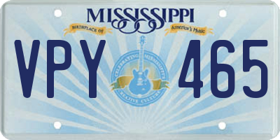 MS license plate VPY465