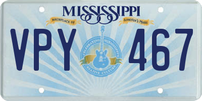MS license plate VPY467