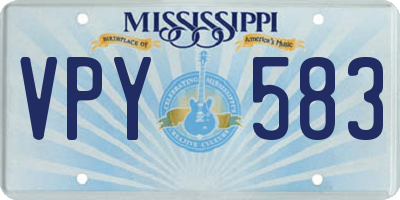 MS license plate VPY583