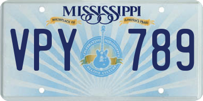 MS license plate VPY789