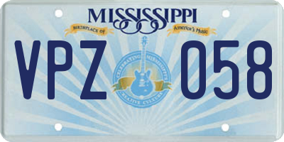 MS license plate VPZ058