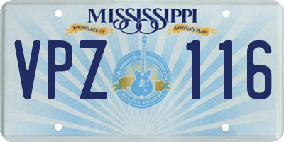 MS license plate VPZ116