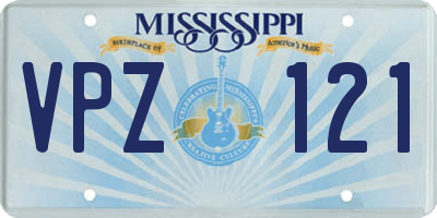 MS license plate VPZ121