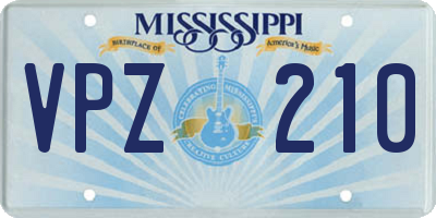 MS license plate VPZ210