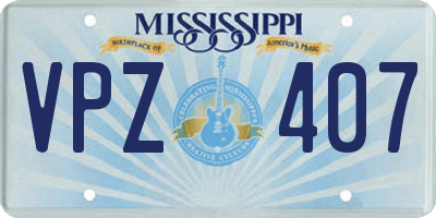 MS license plate VPZ407
