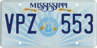 MS license plate VPZ553
