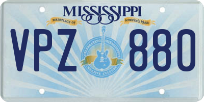 MS license plate VPZ880