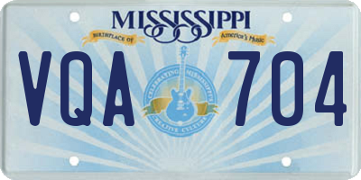MS license plate VQA704