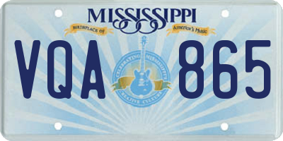 MS license plate VQA865