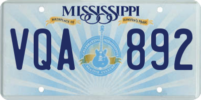 MS license plate VQA892
