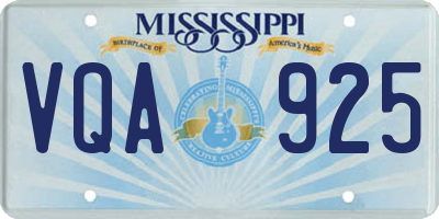 MS license plate VQA925