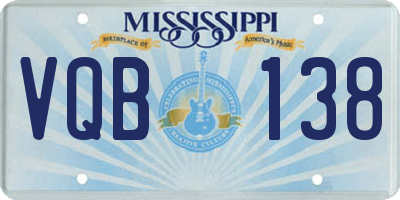 MS license plate VQB138