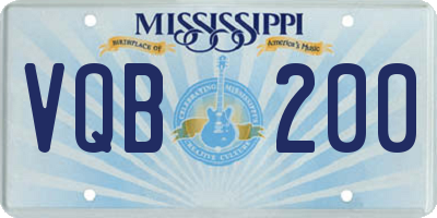 MS license plate VQB200