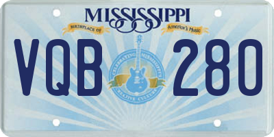 MS license plate VQB280