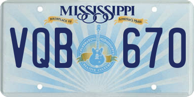 MS license plate VQB670