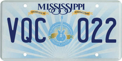 MS license plate VQC022