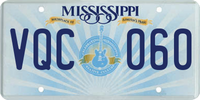 MS license plate VQC060