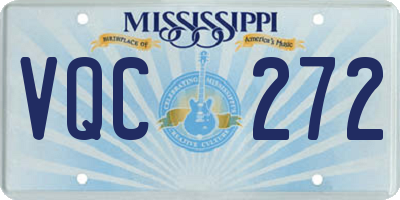 MS license plate VQC272