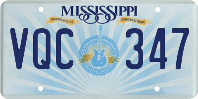 MS license plate VQC347