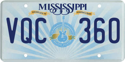 MS license plate VQC360