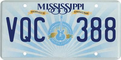 MS license plate VQC388