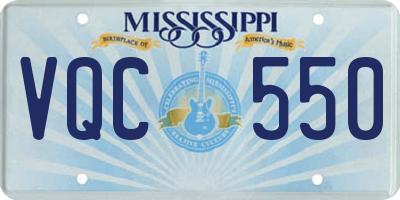 MS license plate VQC550