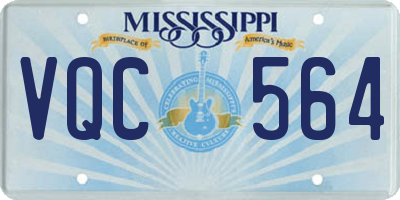 MS license plate VQC564