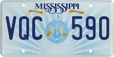 MS license plate VQC590