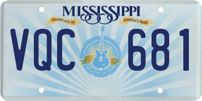 MS license plate VQC681