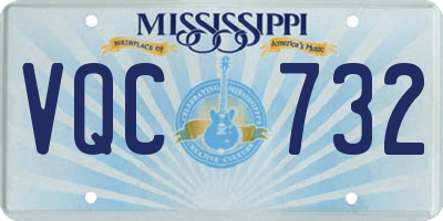 MS license plate VQC732