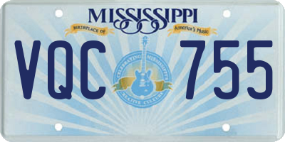 MS license plate VQC755