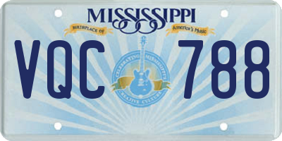 MS license plate VQC788