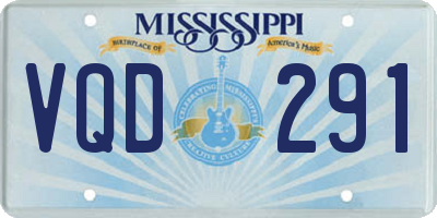 MS license plate VQD291