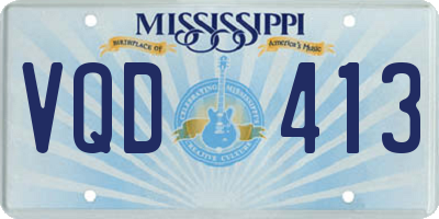 MS license plate VQD413