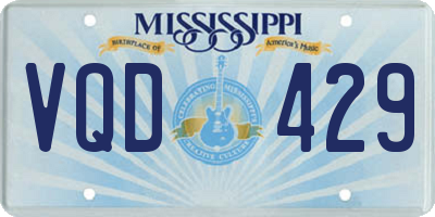 MS license plate VQD429