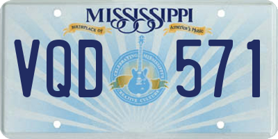 MS license plate VQD571