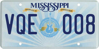 MS license plate VQE008