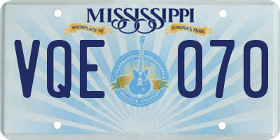 MS license plate VQE070