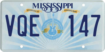 MS license plate VQE147