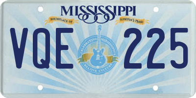 MS license plate VQE225