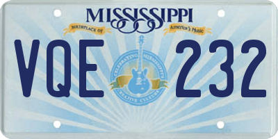 MS license plate VQE232