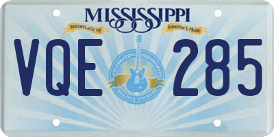 MS license plate VQE285