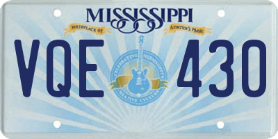 MS license plate VQE430