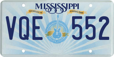 MS license plate VQE552